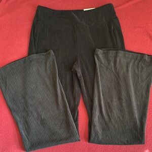 Brand New SO High Rise Black Ribbed Velour Flare Pants